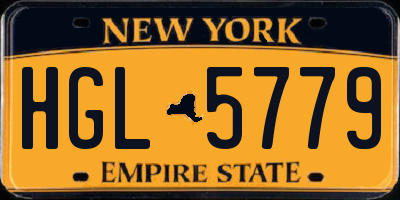 NY license plate HGL5779