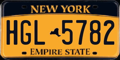 NY license plate HGL5782