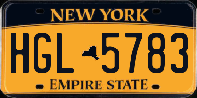 NY license plate HGL5783