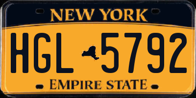 NY license plate HGL5792
