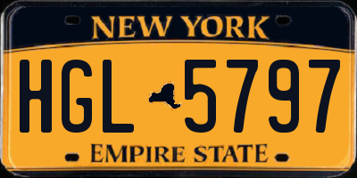 NY license plate HGL5797