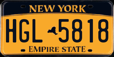 NY license plate HGL5818