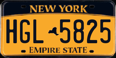 NY license plate HGL5825
