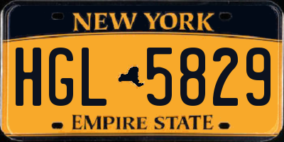 NY license plate HGL5829