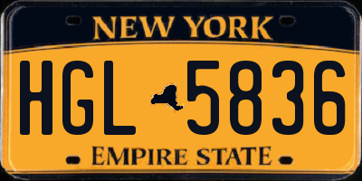 NY license plate HGL5836