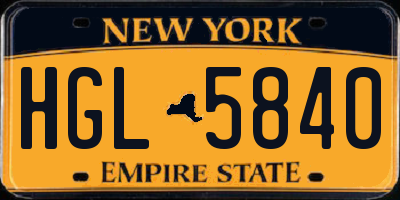 NY license plate HGL5840