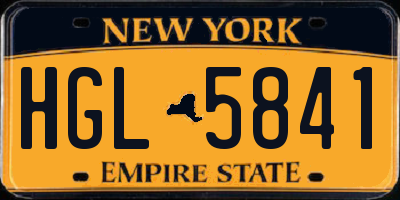 NY license plate HGL5841