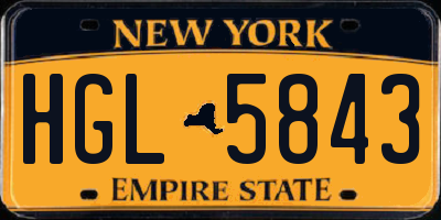 NY license plate HGL5843
