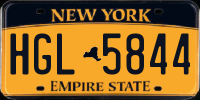 NY license plate HGL5844