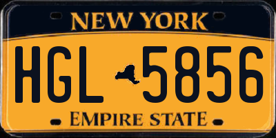 NY license plate HGL5856