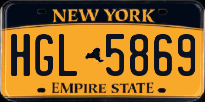 NY license plate HGL5869