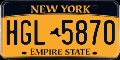 NY license plate HGL5870