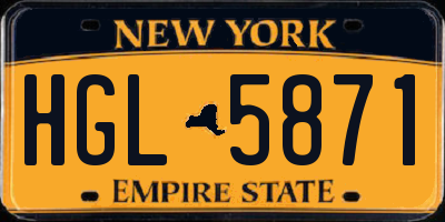 NY license plate HGL5871