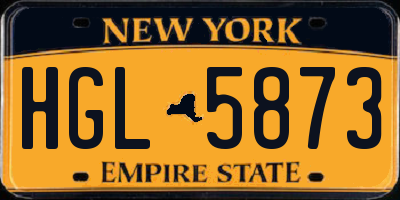 NY license plate HGL5873