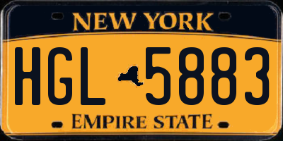 NY license plate HGL5883