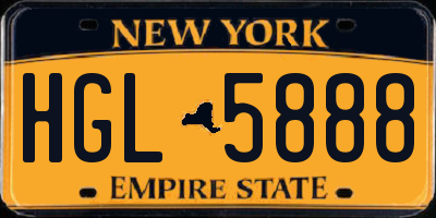 NY license plate HGL5888