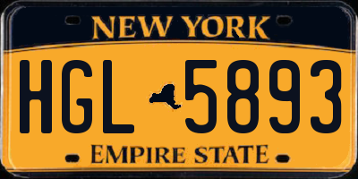 NY license plate HGL5893