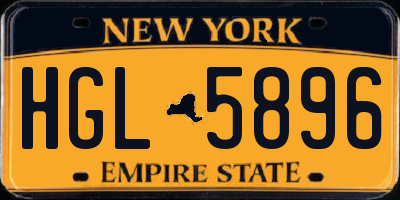 NY license plate HGL5896
