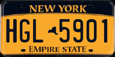 NY license plate HGL5901