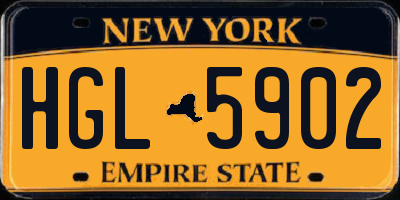 NY license plate HGL5902