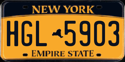 NY license plate HGL5903