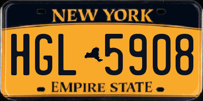 NY license plate HGL5908