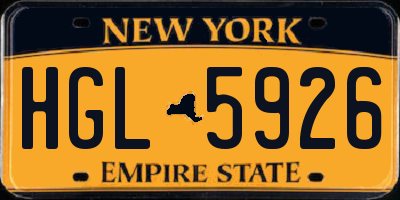 NY license plate HGL5926