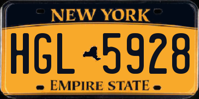 NY license plate HGL5928