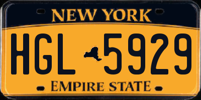 NY license plate HGL5929