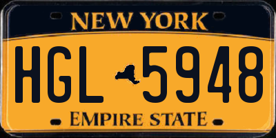 NY license plate HGL5948