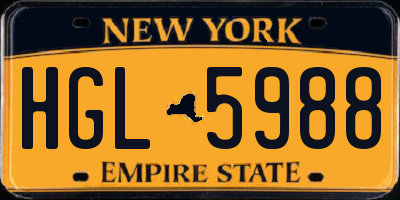 NY license plate HGL5988