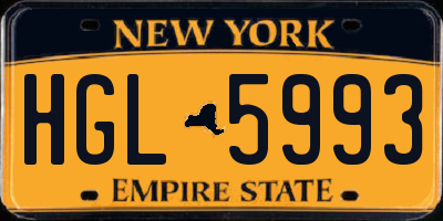 NY license plate HGL5993