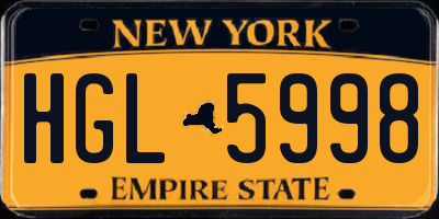 NY license plate HGL5998