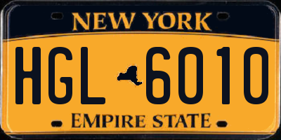 NY license plate HGL6010