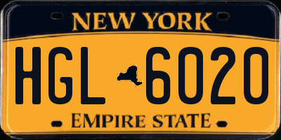 NY license plate HGL6020