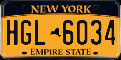 NY license plate HGL6034