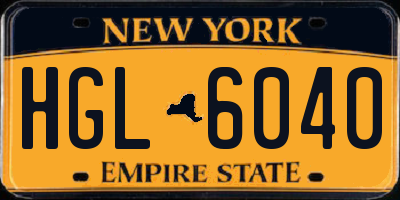 NY license plate HGL6040
