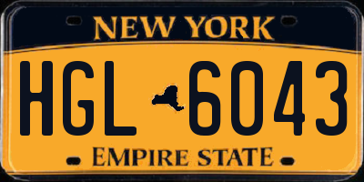 NY license plate HGL6043