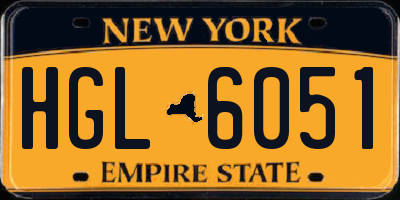 NY license plate HGL6051