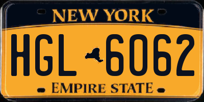 NY license plate HGL6062