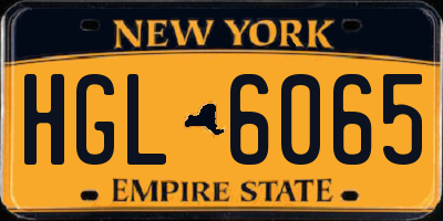 NY license plate HGL6065