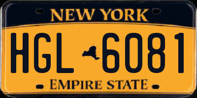 NY license plate HGL6081
