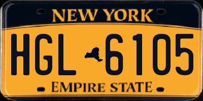 NY license plate HGL6105