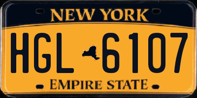 NY license plate HGL6107