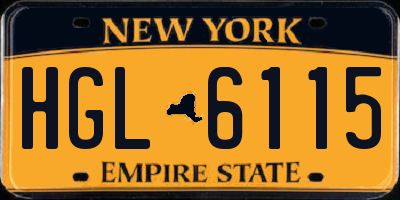 NY license plate HGL6115
