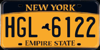 NY license plate HGL6122