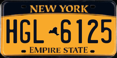 NY license plate HGL6125