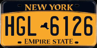 NY license plate HGL6126