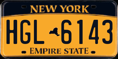 NY license plate HGL6143