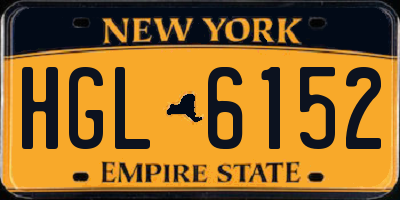 NY license plate HGL6152